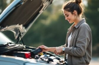 Woman discovering how long does a jump starter take to charge a car battery.